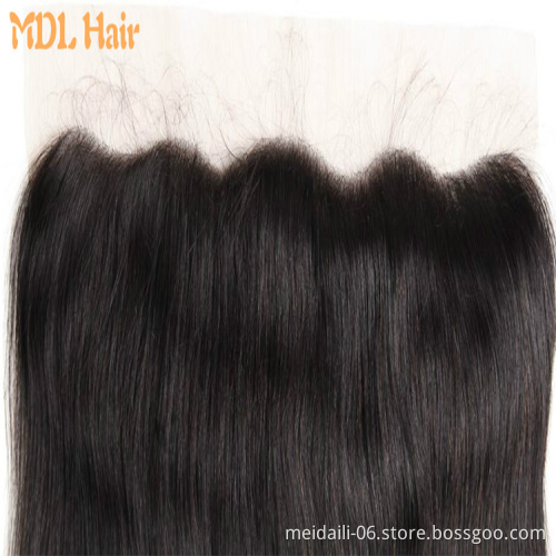 Natural Color 13*4 Lace Frontal Remy Brazilian Hair Ear To Ear Mink Straight Lace Closure